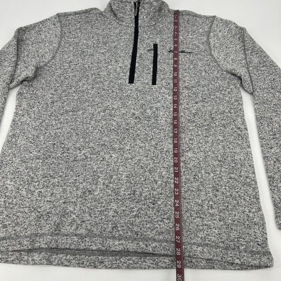 Eddie Bauer‎ Sweater Men's L Heather Pirate Black 1/4 Zip Pullover Fleece Pocket - Picture 8 of 11